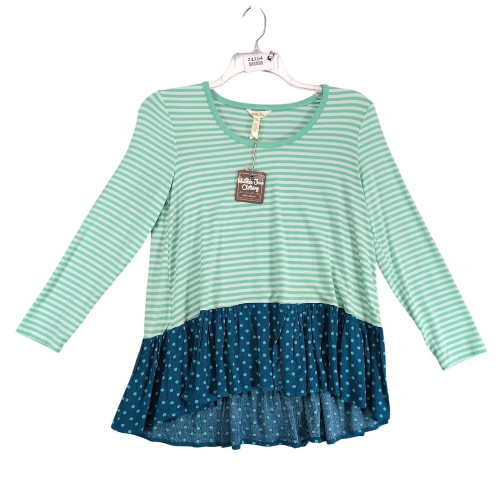 NWT Matilda Jane Striped Polka Dot Tunic Top Women's S Cottagecore Boutique MJC